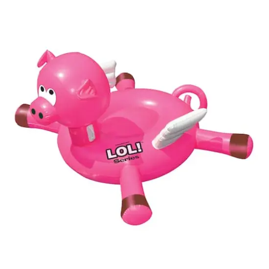 Swimline 4.6ft. LOL Series Flying Pig Pool Float {1}