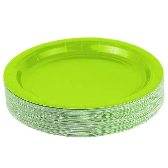 JAM Paper 7" Paper Party Plates, 50ct. Lime Green {3}