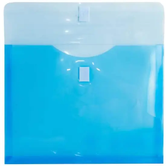 JAM Paper 11.625" x 9.625" Blue Plastic Expansion Hook & Loop Closure Envelopes, 6ct. {3}