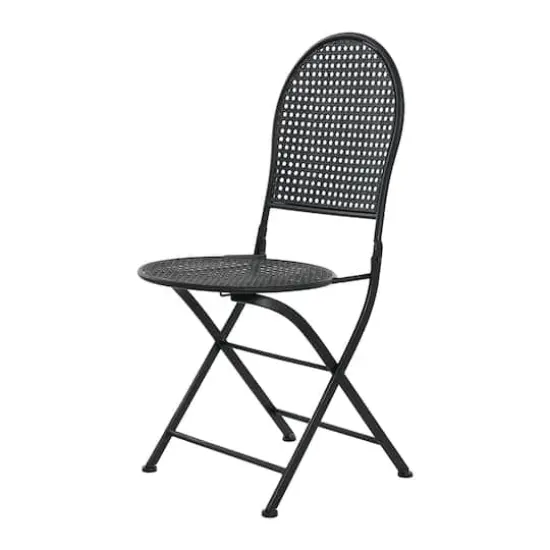 Hello Honey&reg; Metal Cane Outdoor Bistro Patio Set Black {6}
