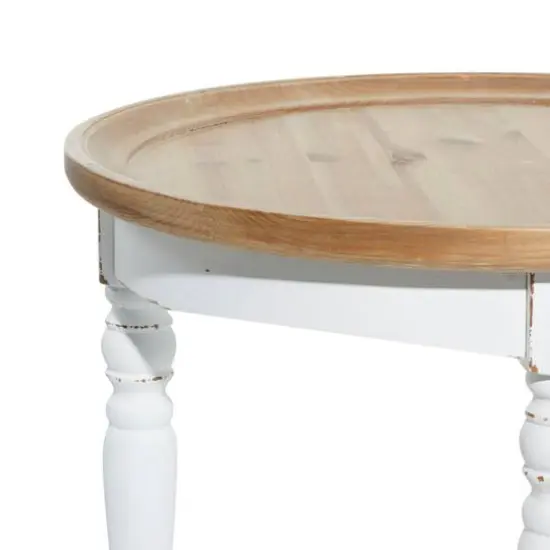 24" White Wood Farmhouse Accent Table {4}