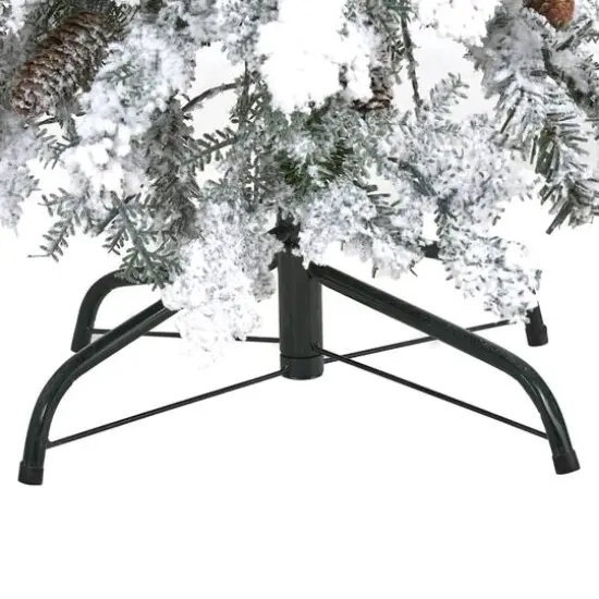 4ft. Pre-Lit Flocked Montana Down Swept Spruce Artificial Christmas Tree with Clear LED Lights {5}