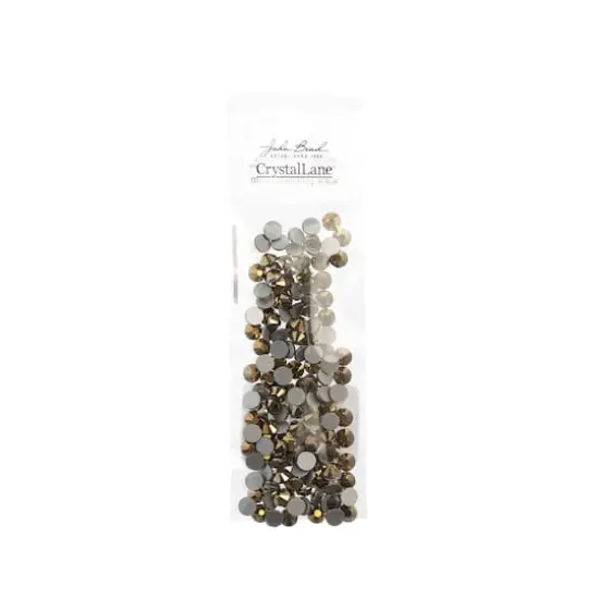 John Bead Crystal Lane SS20 Metallic Glass Round Flatback Rhinestones, 144ct. Metallic Gold {4}