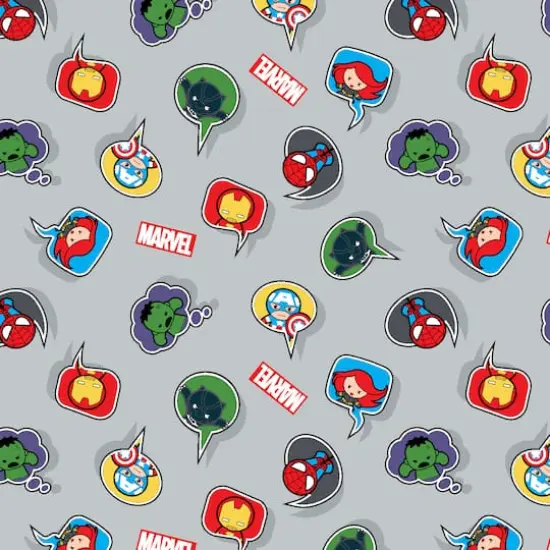Marvel Kawaii Multicolored Speech Bubbles Cotton Fabric {1}