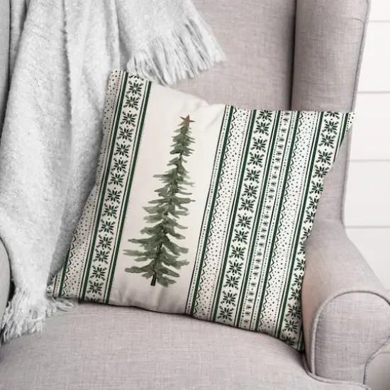 Green Christmas Tree Throw Pillow {3}