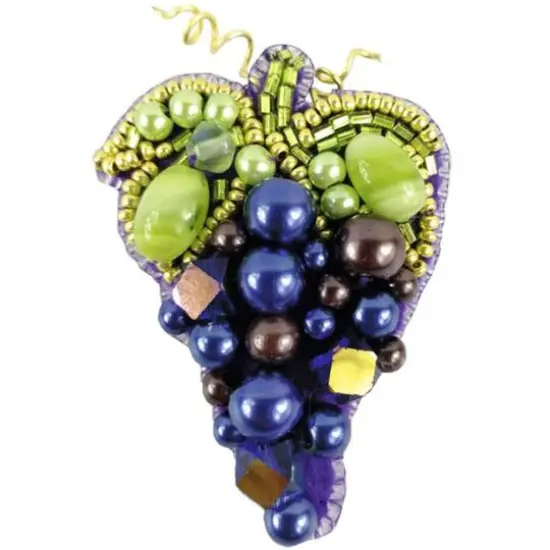 Crystal Art Beadwork kit for creating brooch Grape {1}