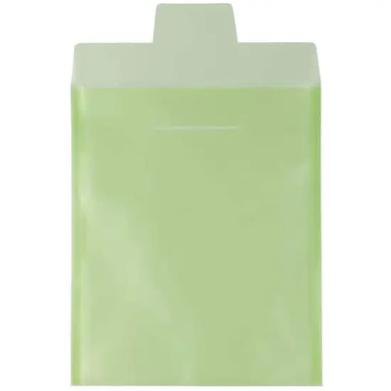 JAM Paper 9.88" x 11.63" Lime Green Plastic Tuck Flap Open End Envelopes, 12ct. {3}