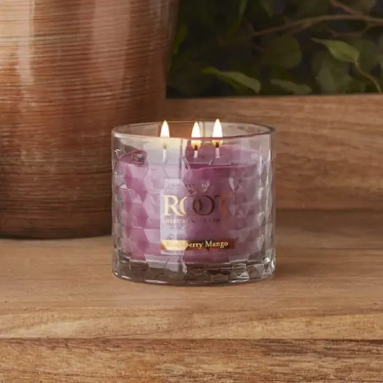 Root Candles Signature 3-Wick Honeycomb Beeswax Blend Jar Candle Blackberry Mango {3}