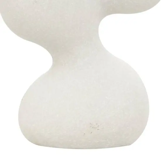 18" White Polystone Abstract Curved Shaped Sculpture D&eacute;cor {6}