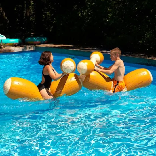 Swim Central 54" Brown & White Inflatable Swimming Pool Log Flume Joust Set {3}