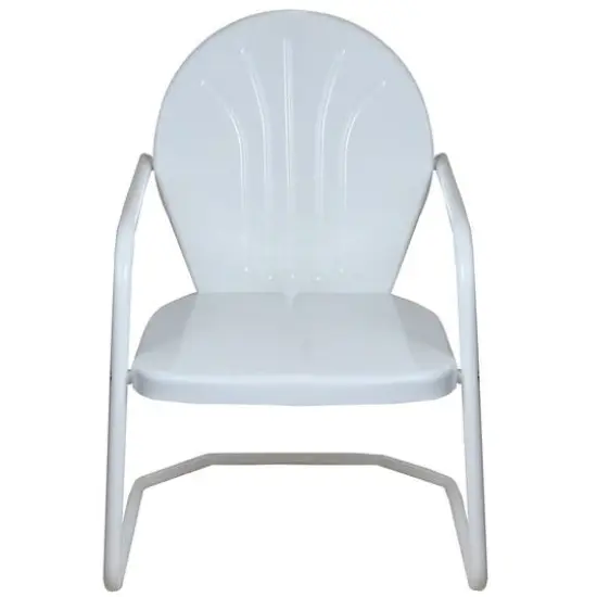 34" Outdoor Retro Tulip Armchair White {5}