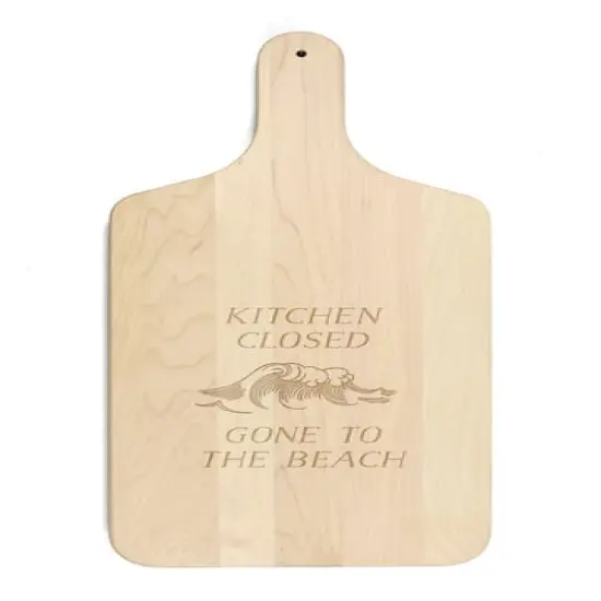 17" Kitchen Is Closed Maple Wood Paddle Cutting Board {1}