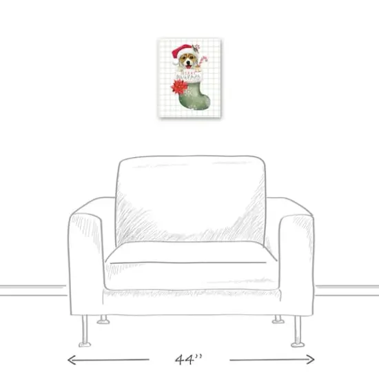 Puppy Stocking Canvas Wall Art {6}