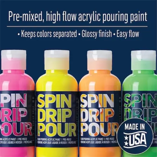 FolkArt&reg; Drizzle&trade; 4 Color Neon Paint Set {11}