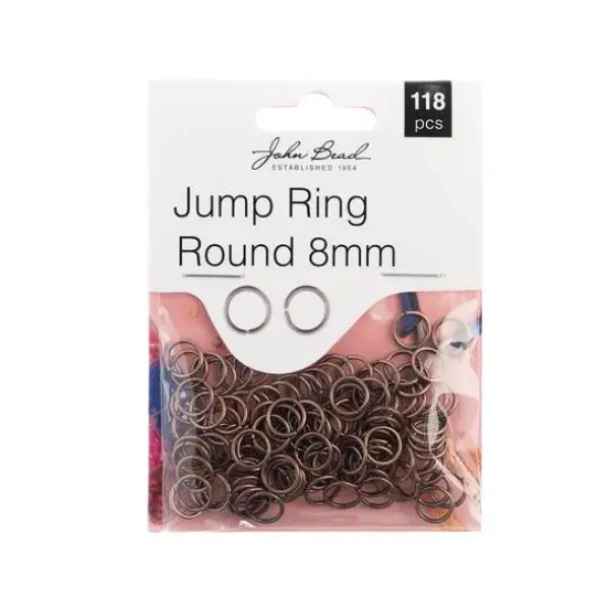 John Bead Must Have Findings 8mm Round Jump Ring, 118ct. Antique Gold {2}