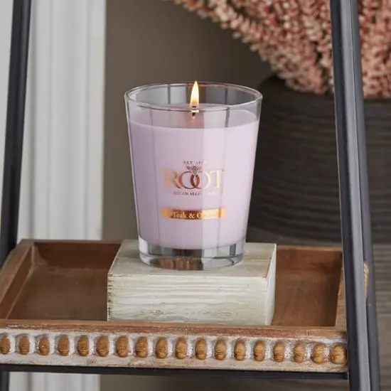 Root Candles 10.5oz. Large Scented Honeycomb Veriglass Jar Candle Teak and Orchid {3}