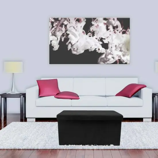 Sorbus 30" Faux Suede Storage Bench Black {5}