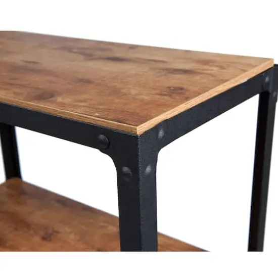 Mind Reader 30" Brown & Black 3-Tier Rolling Bar Cart {7}