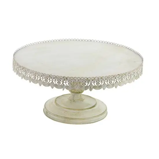 22" White Iron Farmhouse Cake Stand {3}