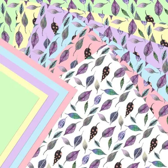 Yasutomo&reg; Watercolor Leaves Double-Sided Origami Paper {3}