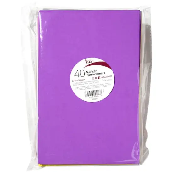 Cousin&trade; 5.9" x 9" Foam Sheets, 40 Sheets {3}