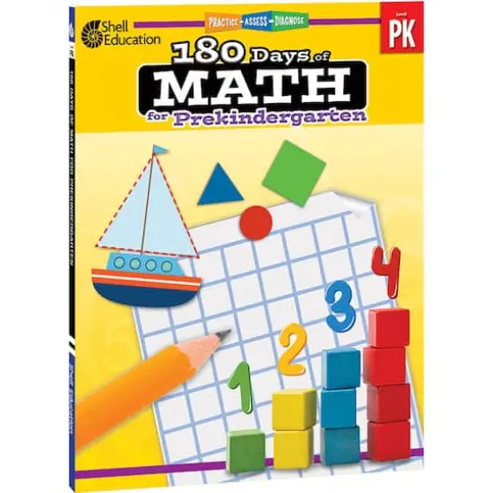 Shell Education 180 Days of Math Workbook, Grade PreK {1}