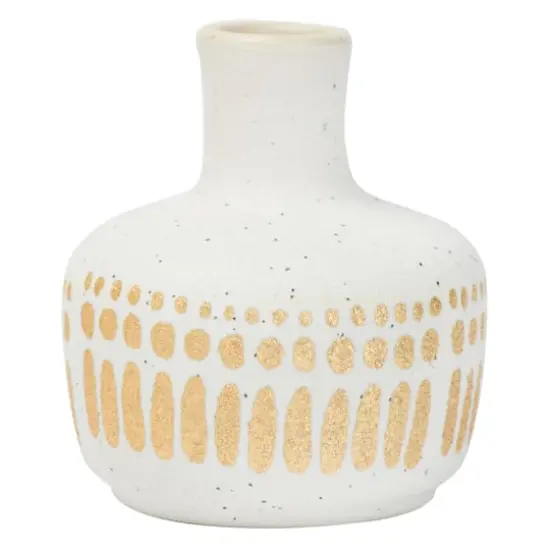 Hello Honey&reg; Stoneware Vases with Gold Pattern Set Taupe {1}