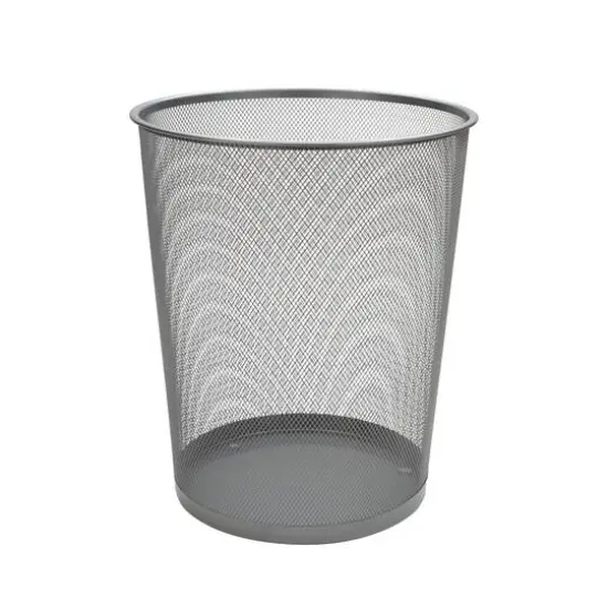 Organize It All Silver Mesh Round Wastebasket {1}