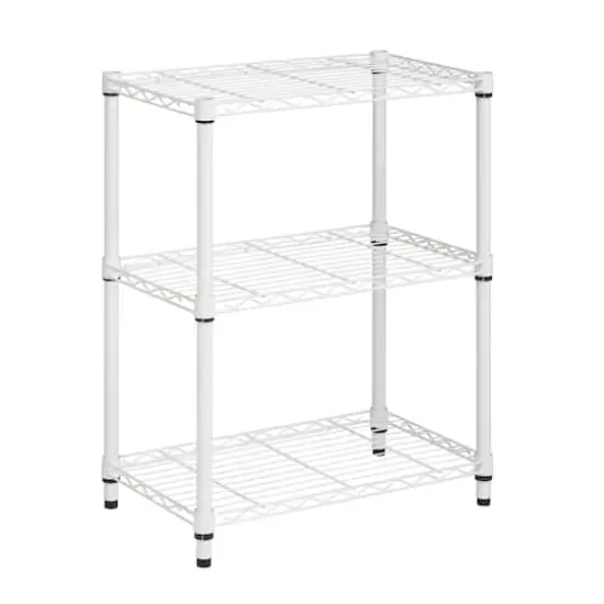 Honey Can Do White 3-Tier Heavy-Duty Adjustable Shelving Unit {5}