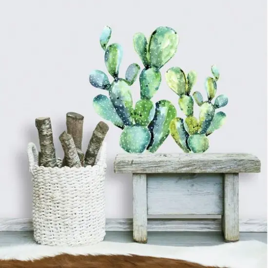 RoomMates Watercolor Cactus Peel & Stick Giant Wall Decals {4}