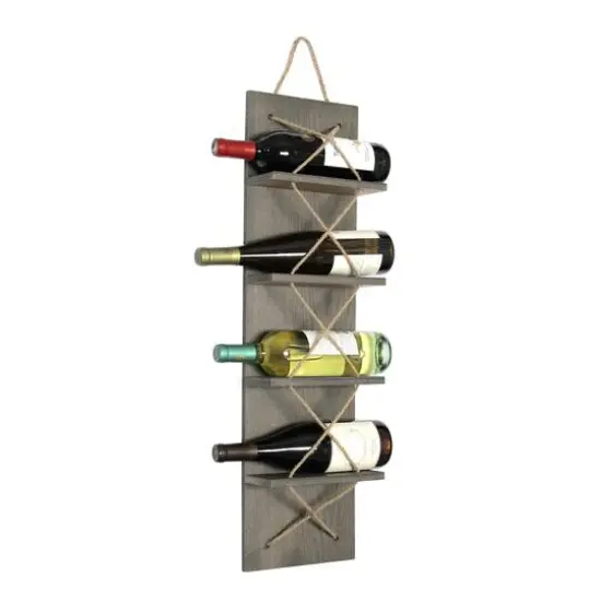 Elegant Designs 4 Bottle Vertical Wall Mounted Wine Rack Rustic Gray {6}