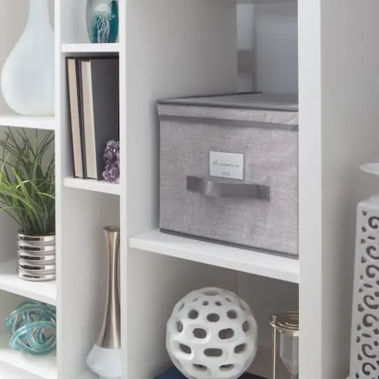 Simplify 12" Heather Gray Storage Box {7}