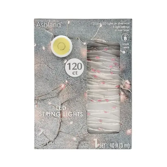 120ct. Pink LED String Lights Garland by Ashland&reg; {1}