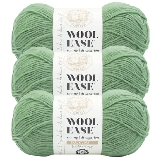 3 Pack Lion Brand&reg; Wool-Ease&reg; Roving Origins Yarn Willow {1}