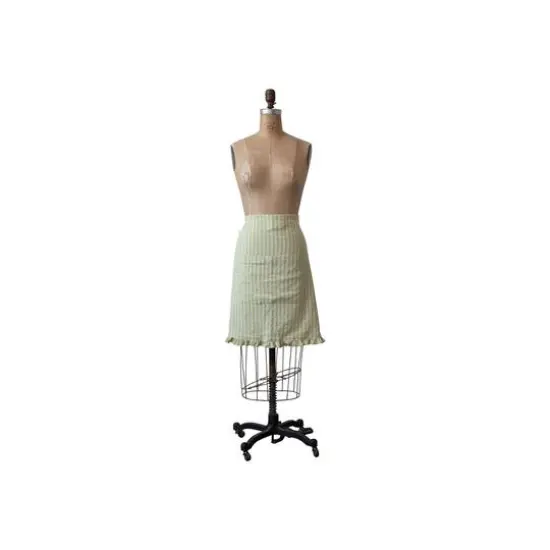 Hello Honey® Natural & Green Striped Cotton Half Apron with Ruffle {1}