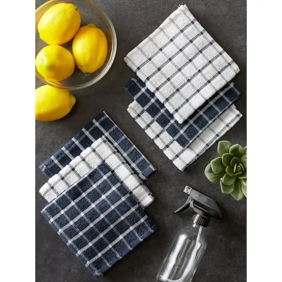 DII&reg; Nautical Blue Combo Windowpane Dishcloths, 6ct. {12}