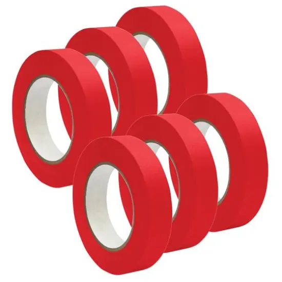 Premium Grade Masking Tape Roll, 6ct. Red {2}