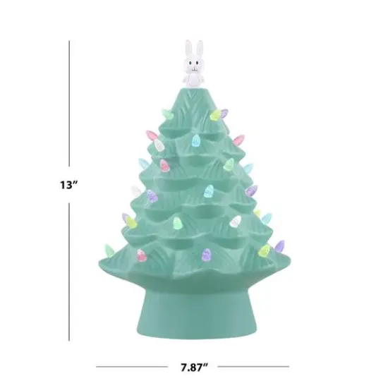 Mr. Cottontail Teal 13" Ceramic Easter Bunny Tree {4}