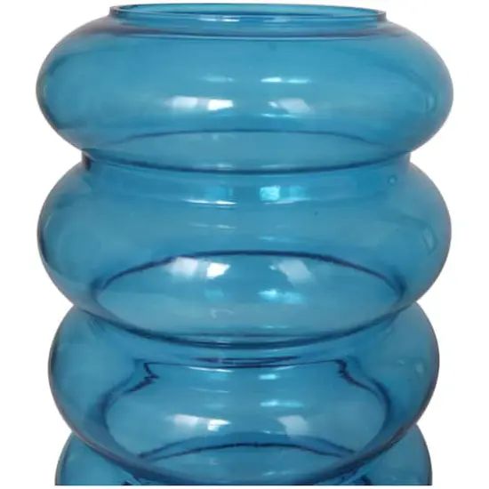Blue Bubble Glass Vase Set {10}