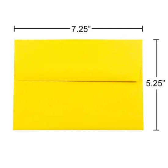 JAM Paper A7 Colored Invitation Envelopes, 50ct. Yellow {6}