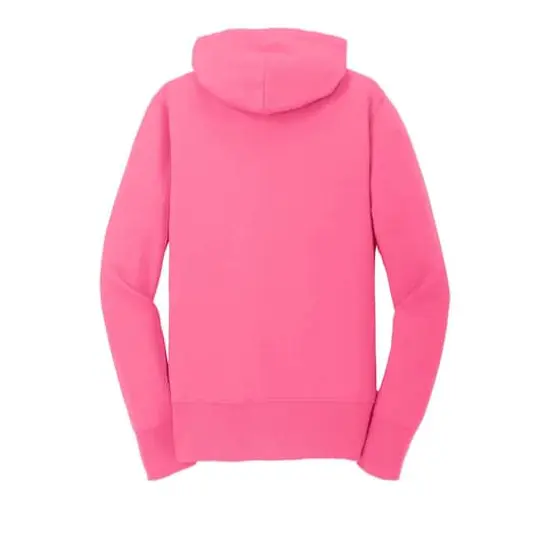 Port & Company&reg; Ladies Core Fleece Full-Zip Hooded Sweatshirt Neon Pink {4}