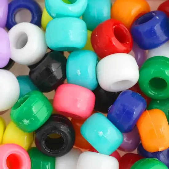 John Bead 9mm Assorted Opaque Plastic Pony Beads, 1,000ct. {1}