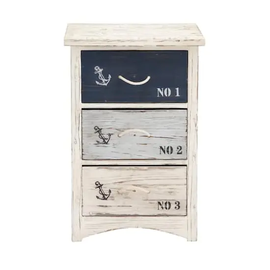 White Wood Coastal Chest, 30" x 19" x 12" {1}