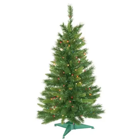 3.5ft. Pre-Lit Imperial Pine Artificial Christmas Tree, Multicolor Dura-Lit&reg; Lights {1}