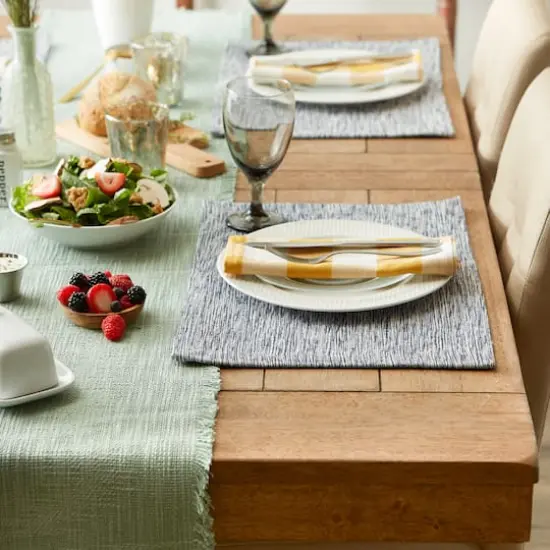 DII® Tonal Recycled Cotton Slubby Rib Placemats, 6ct. Navy/Off White {4}