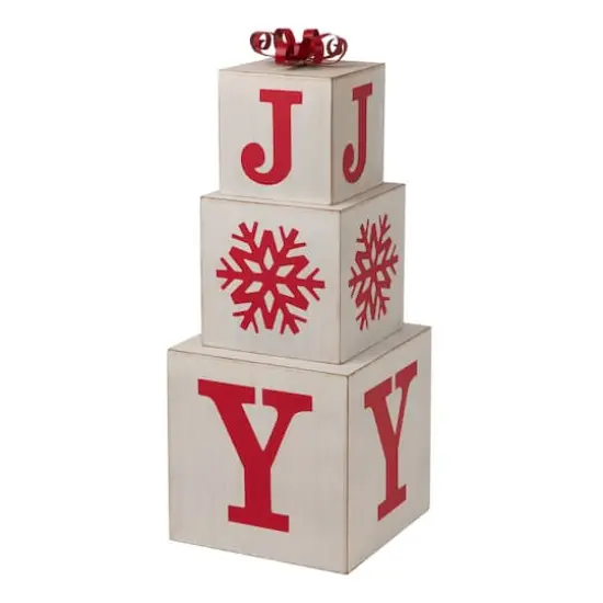 Glitzhome&reg; 32" Wooden Block JOY Porch D&eacute;cor {1}