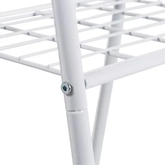 Honey Can Do White Clothing Rack with Shelves and Hanging Bar {9}