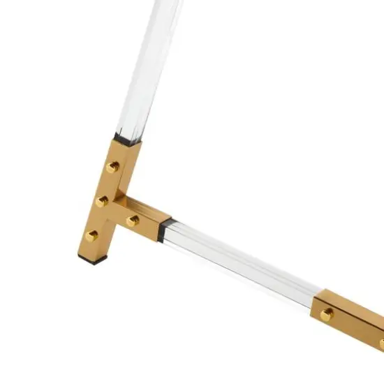 56.5" Clear Acrylic Plastic Adjustable 7-Tier Display Easel with Gold Accents & Chain Support {9}