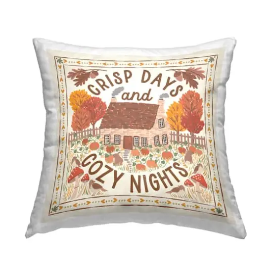 Stupell Industries Crisp Days & Cozy Nights Decorative Printed Throw Pillow {1}