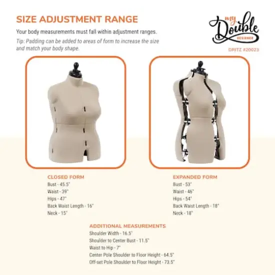Dritz&reg; My Double Designer Full Figure Dress Form with Adjustable Tri-Pod Stand {4}